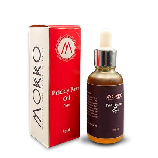 Mokko Prickly Pear Oil with Rose – Hydrating & Brightening Facial Oil with Moroccan Prickly Pear & Rose Extract – Anti-Aging, Evens Tone, 30ml