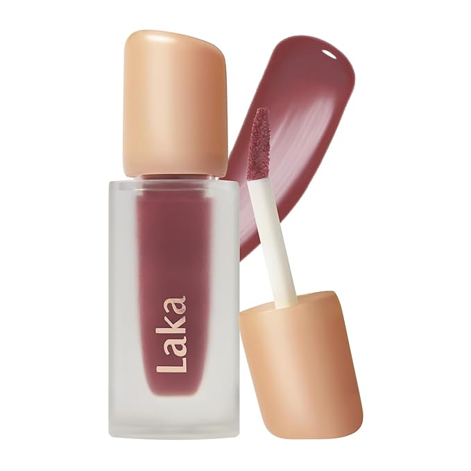 Laka Fruity Glam Tint, Glowing Lip Stain with Wide Color Spectrum, Hydrating & Lightweight Texture, Buildable Color, Non-Sticky, Vegan, K-Beauty (#157 Taffy, 4.5g/0.15oz)