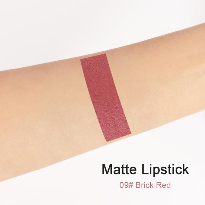 BINGBRUSH Smooth Longwear Lipstick Pack Set, Matte Color Stick Ultimate Lip Crayon for Makeup Collection - Waterproof Velvet Lipgloss Lip Stain (09#)