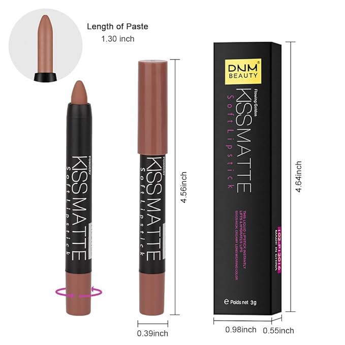 BINGBRUSH Smooth Longwear Lipstick Pack Set, Matte Color Stick Ultimate Lip Crayon for Makeup Collection - Waterproof Velvet Lipgloss Lip Stain (17#)