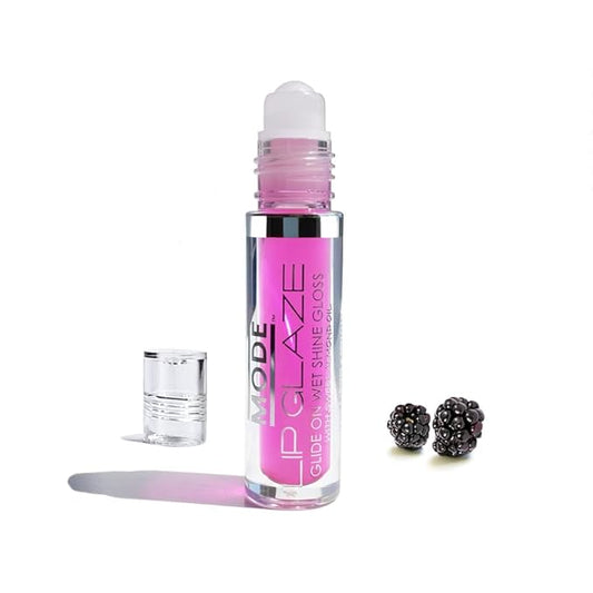 MODE Lip Glaze Flavored Lip Gloss SUGARED WILDBERRY Delicious Yummy Flavor, Roll On Sweet Wet Nourishing Shine, Moisturizing Natural Skincare Fruit Oils, Made in NY USA