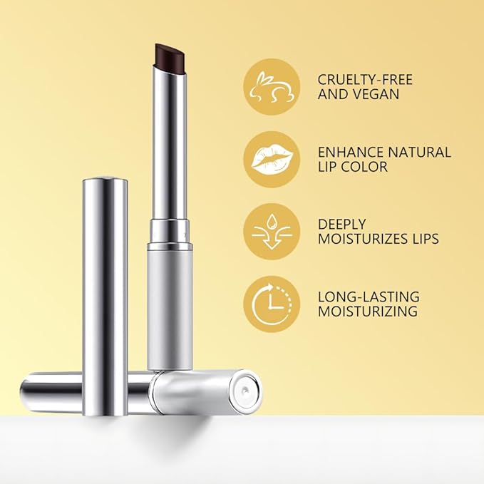 Dark Brown Honey Lipstick Tinted Butter Lip Balm for Women, Natural Sheer Moisturizing Nourishing Hydrating Brown Honey Shine Lipstick Tinted Lip Stain Gloss with a Hint of Natural Cherry Vegan