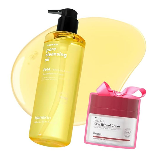 Hanskin Pore Cleansing Oil, Oil Cleanser for Face, Makeup Blackhead Sebum Remover, Korean Deep Pore Cleanser for Sensitive Skin [PHA] (10.14 oz)