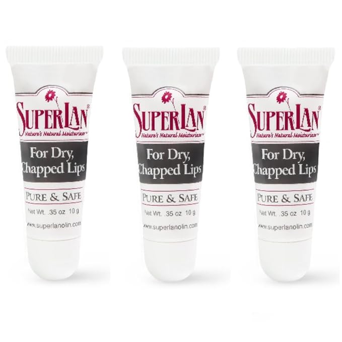 Lanolin Lip Balm 3 pack - Lip Repair for Hot/Dry Weather - Natural Lanolin Nipple Cream - Lip Moisturizer for cracked lips - Hydrating lip care - Ultra pure jojoba oil - Kosher chap stick (1.05 oz)