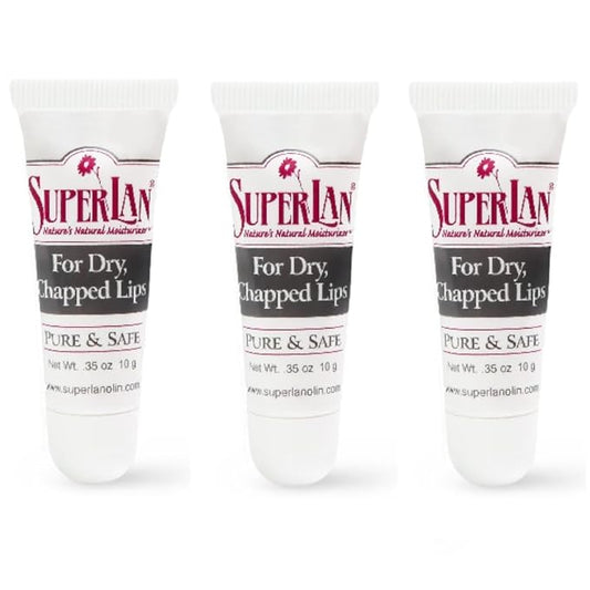 Lanolin Lip Balm 3 pack - Lip Repair for Hot/Dry Weather - Natural Lanolin Nipple Cream - Lip Moisturizer for cracked lips - Hydrating lip care - Ultra pure jojoba oil - Kosher chap stick (1.05 oz)