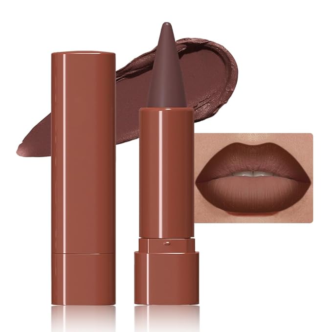 Maroon Gradient Matte Lip Liner Pencil Crayon for Women - Waterproof Smudge-Proof Kissproof Long-Wear Lip Pencil, Flawless Contour Ombre Effect Lip Crayon, Creamy Pigmented Lip Liner 05#