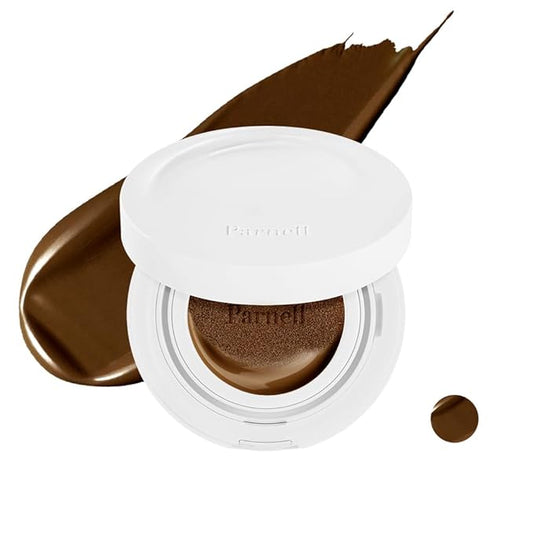Parnell Cicamanu Serum Cushion 53N Ganache 0.52 fl oz | Hydrating Serum Foundation for Soothing, Pore Blurring & Radiant Glass Skin | Lightweight Korean Cushion for Sensitive Skin | K-Beauty