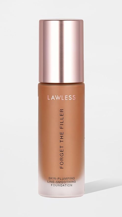 LAWLESS Women's Forget the Filler Skin-Plumping Line-Smoothing Foundation, 18T, tan deep with warm undertones, 1.0 Ounce