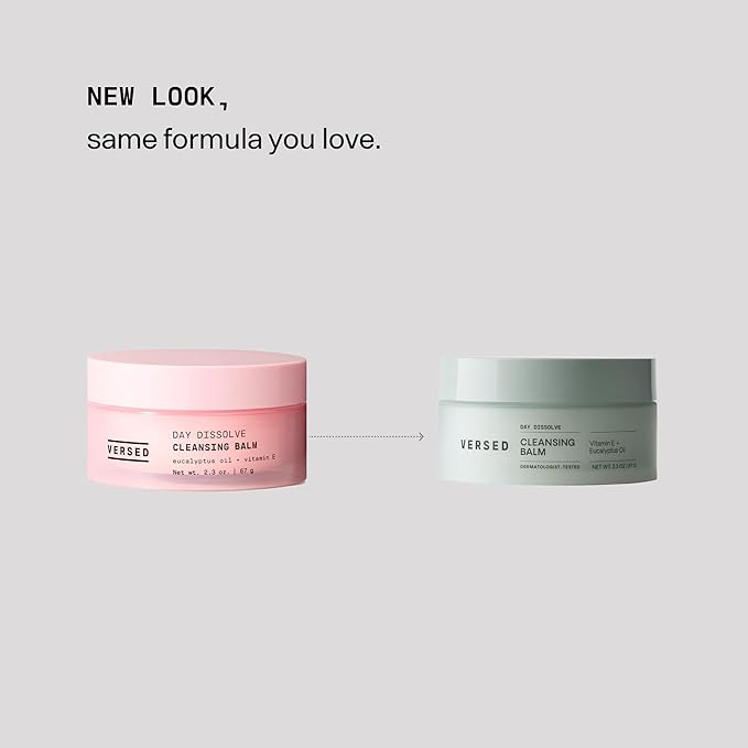 Versed Day Dissolve Cleansing Balm - Makeup Melting Balm Infused with Vitamin E + Eucalyptus Oil to Calm Skin - Oil Based Double Cleanser (2.3 Fl Oz (Pack of 1), Day Dissolve)