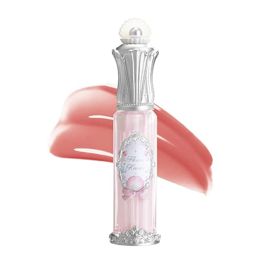Flower Knows Shell's Jewel Nourishing Lip Glaze,Hydrating Watermelon Pink Lip Gloss with Hyaluronic,Moisturizing Plumping Oil,Non-Sticky for Girls & Women,0.16 Fl.Oz(P02 Stellar Nacre)