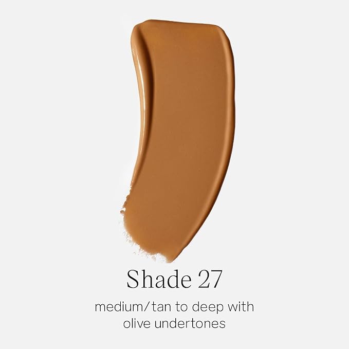Saie Glowy Super Skin Tint Liquid Foundation - Weightless + Dewy Foundation with Lightweight Medium Coverage - Hydrating Face Makeup + Skin Care Serum Hybrid with Hyaluronic Acid - Shade 27 (1.01 oz)