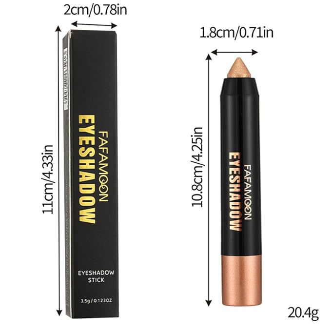 3Pcs Monochrome Cream Shimmer Glitter Eyeshadow Pencil Stick for Women, Eye Shadow Eyeliner Pencil Sticks Makeup, sombras para ojos, Waterproof, Vegan & Cruelty-Free, (01+02+06, 3Pcs)
