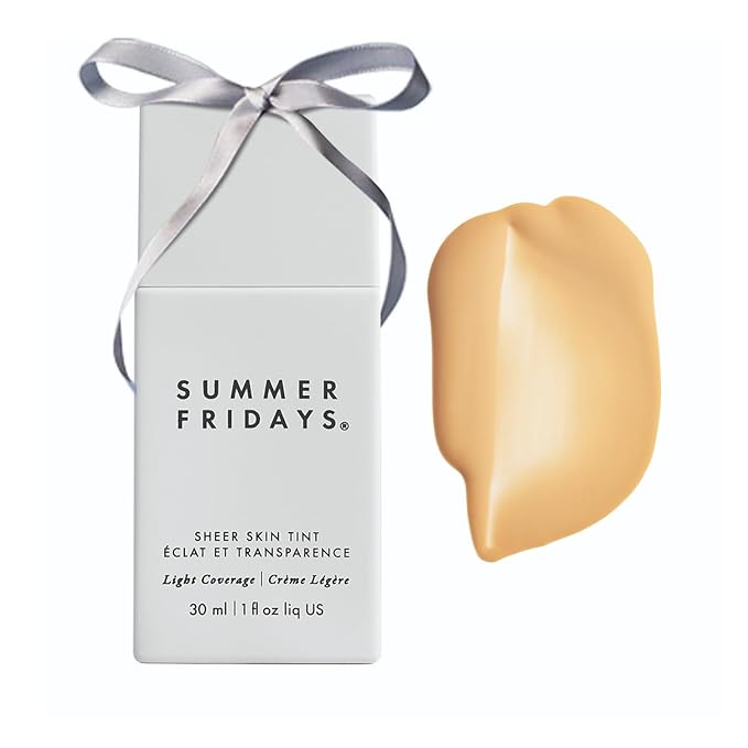 Summer Fridays Sheer Skin Tint - Skin Tint with Hyaluronic Acid - Helps Diminish Uneven Skin Tone - Sheer to Light Coverage - Shade 3 - Light with Golden Undertones (1 Fl Oz)