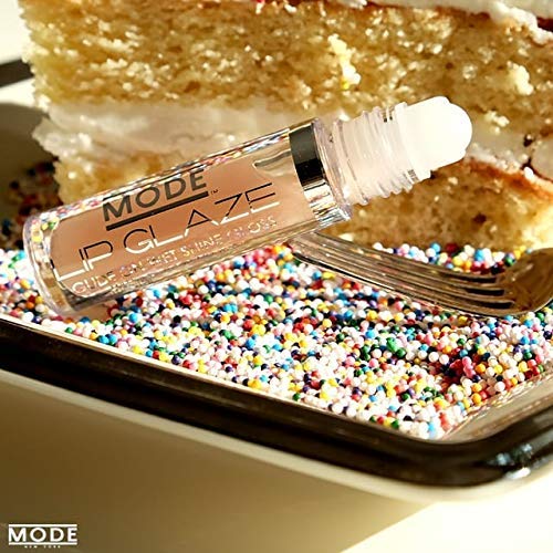MODE Lip Glaze Flavored Lip Gloss BIRTHDAY CAKE Roll On Sweet Wet Deliciously Nourishing Shine, Hydrating Moisturizing Natural Skincare Fruit Oils