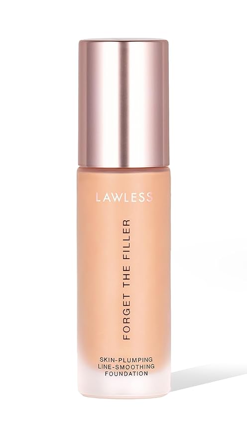 LAWLESS Women's Forget the Filler Skin-Plumping Line-Smoothing Foundation, 8L, light medium with neutral undertones, 1.0 Ounce
