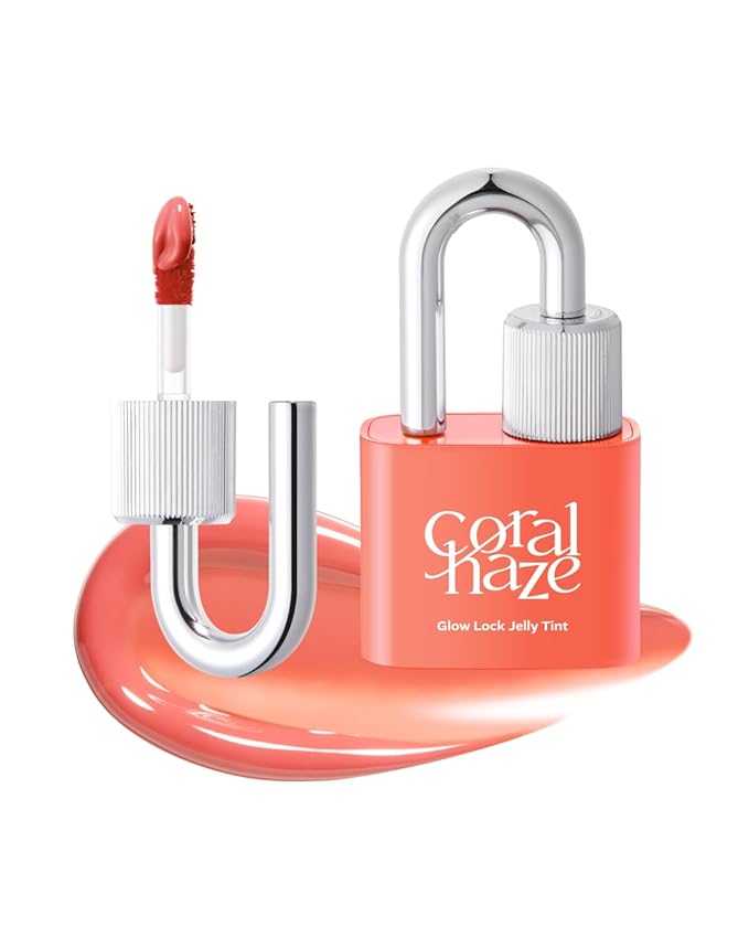 Glow Lock Jelly Tint 111 Shine 4g, Hydrating Jelly Glow Lip Stain, Glass-Like Shine Lip Gloss, Long-Lasting Color, Moisturizing Lip Enhancer, Collectible Lock-Shaped Design, Korean Makeup