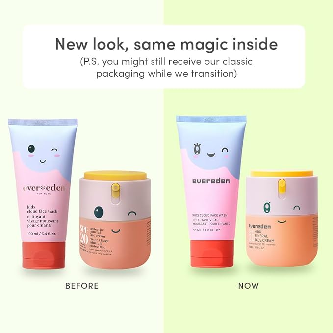 Evereden Kids Healthy Morning Duo Spa Headband for Girls: Clean & Vegan Skin Care Bundle | Cloud Face Wash + SPF 20 Mineral Face Cream | Non-Toxic | Easy-to-Use Skincare