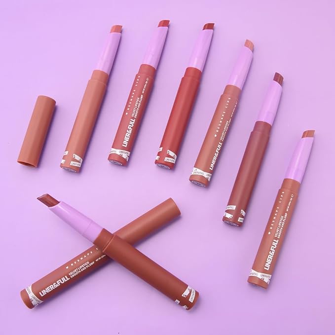 2-IN-1 Lipstick Lipliner, Velvet Matte Finish, Smooth & Plump, 12 Universal Lip Color-Nude Pink Rose Mauve Berry Plum, Creamy Formula for Lip Makeup, All-Day Wear, Cruelty-Free (#02 PINK VOLTAGE)