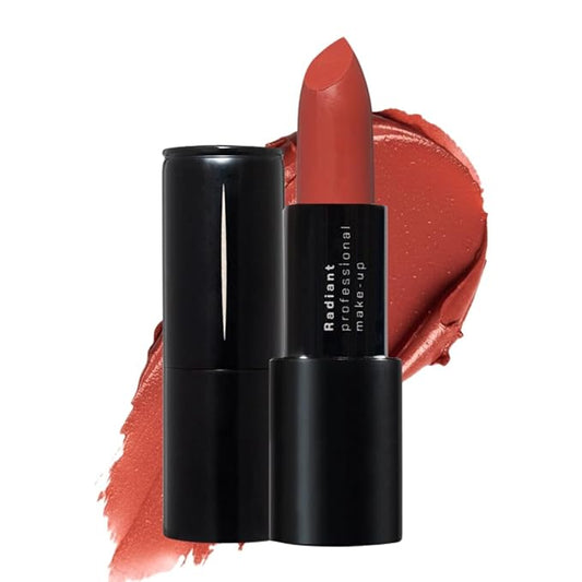 Radiant Professional Advanced Care Lipstick - Ultra Nourishing, Moisturizing Long Lasting Matte Lipstick With Vitamin E- UVA UVB Filters For Sun Protection- VELVET (06 BRICK – WARM REDDISH BROWN)