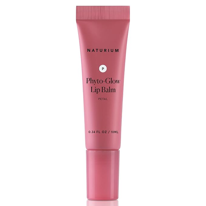 Naturium Phyto-Glow Lip Balm, Hydrating Lip Care with a Glossy Finish, 0.34 oz Petal