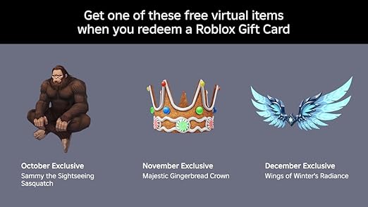 Roblox Physical Gift Card [Includes Free Virtual Item] [Redeem Worldwide]