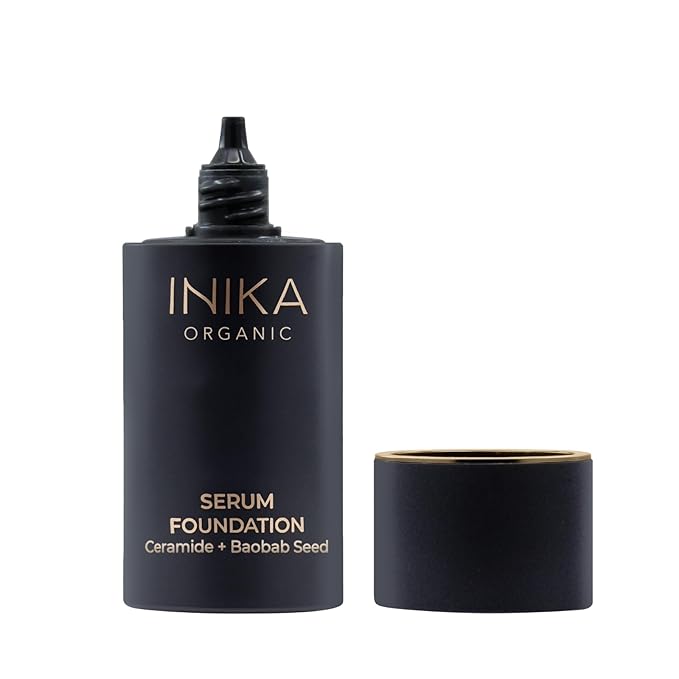 Organic Serum Foundation | Vegan, Buildable Coverage, Weightless Second Skin Feel, Transfer Proof with Skincare Ingredients in Sustainable Packaging. Bold 25ml