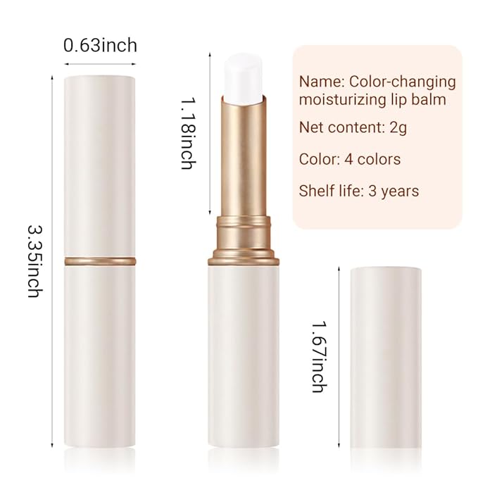 evpct 4Pcs Color Changing Lipstick Long Lasting Waterproof 24 Hours Original for Women, Honey Orange Raspberry Strawberry Pink PH Mood Permanent Color Changing Lipstick Lip Balm, labial magico