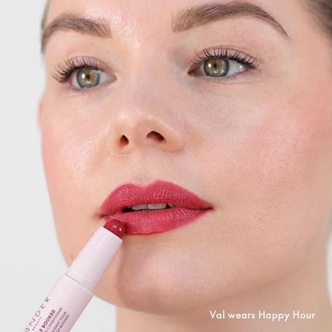 Wander Beauty Double Booked Lip Conditioner & Cream - Happy Hour/In The Clear - Dual-Sided Cream Lipstick With Vitamin E and Shea Butter - Glossy Tinted Lip Balm For Dry Cracked Lips - 0.05 oz