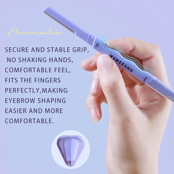 Eyebrow Razor 6 Pack, Precision Facial Hair Trimmer for Women, Stainless Steel Blade Eyebrow Shaver for Shaping Brows & Peach Fuzz, Gentle Grooming Tool for Face