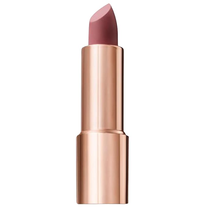 M. Asam Magic Finish Satin Lipstick (0.14 Oz) in a romantic Rosewood Shade, Long-lasting, Silky matte finish without drying out, creamy texture nourishes with Hyaluronic Acid