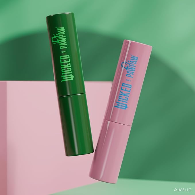 Dr. PawPaw Wicked Lip Balm Duo - Elphie, Glinda-Fied - Natural Balm with Aloe Vera - Gluten Free Lip Moisturizer to Soften and Hydrate - 2 pc