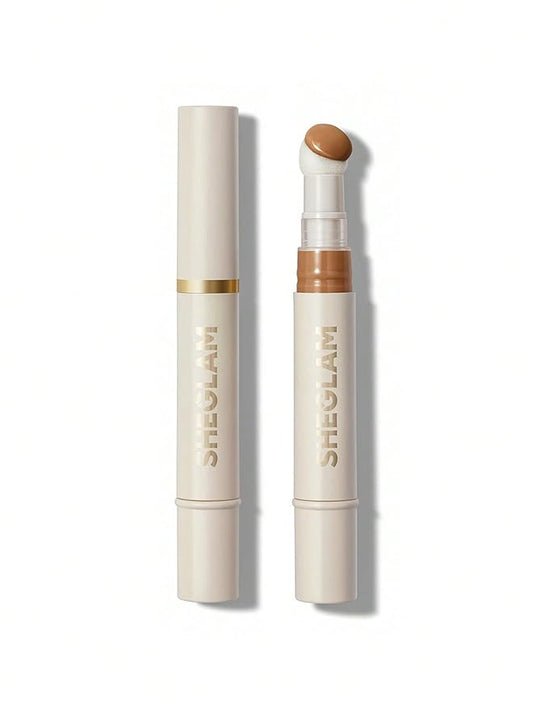 SHEGLAM Complexion Boost Concealer Sponge-Head Applicator Matte Liquid Concealer Long Lasting Brightening Color Corrector Weightless All-Day Long Lasting Hydrating Concealer-Chestnut