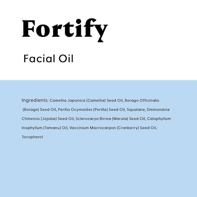 Stratia Fortify Restorative Facial Oil - Omega Fatty Acid Blend for Dry, Sensitive & Combination Skin - Non-Greasy, Barrier-Strengthening Hydration with Camellia, Tamanu & Marula Oils - 1 fl oz