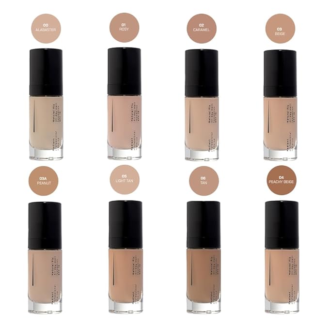 Radiant Professional Natural Fix All Day Matte Cream Foundation Makeup – Long Wear, Full Coverage Matte Foundation with SPF 15 – Oil Free Lightweight Formula for All Skin Types – 1.01oz (02 Caramel)