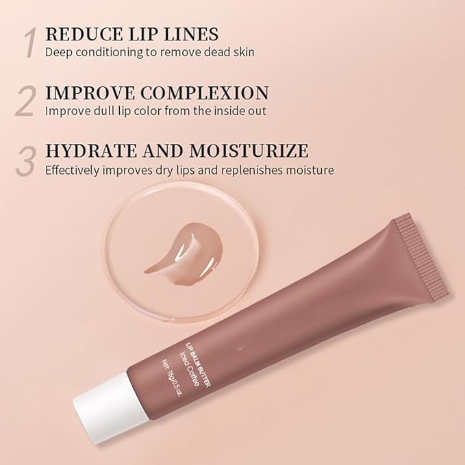 Summer Special Lip Butter Lip Balm, Ultra-Hydrating Natural Vegan Lip Balm, Sheer-Tinted Shine & Hydration, Soothes & Softens Dry Lips Skincare, Bálsamo labial hidratante #3 Iced Coffee