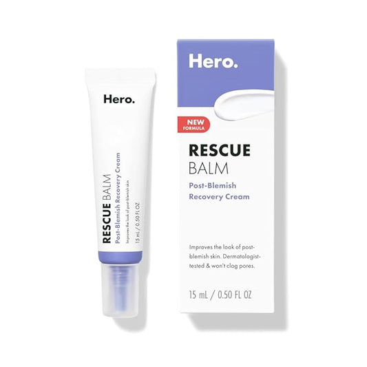 Hero Cosmetics Rescue Balm (New Formula)-The Post-Blemish Cream to Boost Hydration and Improve the Look of Post-Blemish Marks. Derm-Tested. New Formula. Won’t Clog Pores. 15mL