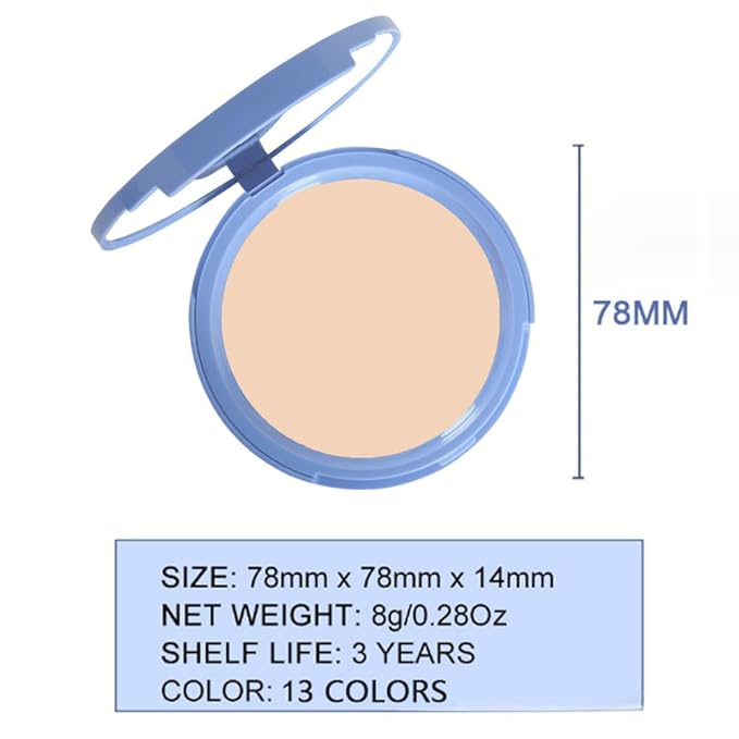 FeiCuiYun Oil Control Matte Perfection Face Powder Compact For Women, Matte Smooth Flawless Setting Powder Makeup, Polvo Compacto De Maquillaje, Waterproof Long Lasting, 0.35Oz, (10 Porcelain, 1)