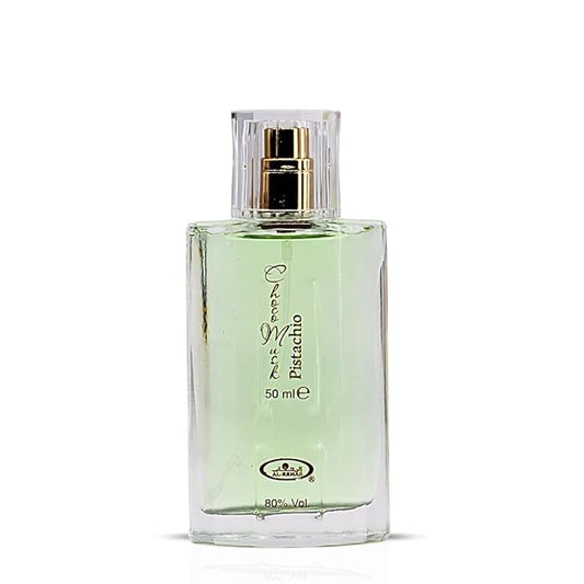 Al Rehab Choco Musk Pistachio Eau de Parfum Spray for Unisex, 1.65 Ounce / 50 ml