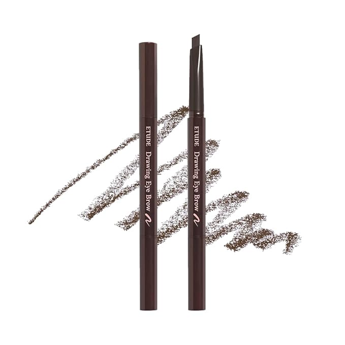 ETUDE Drawing Eye Brow, Eyebrow Pencil, Microblading, Long Lasting, Soft Textured Natural Daily Look, Korean Makeup, Beauty, Dark Brown (0.008 Ounce)