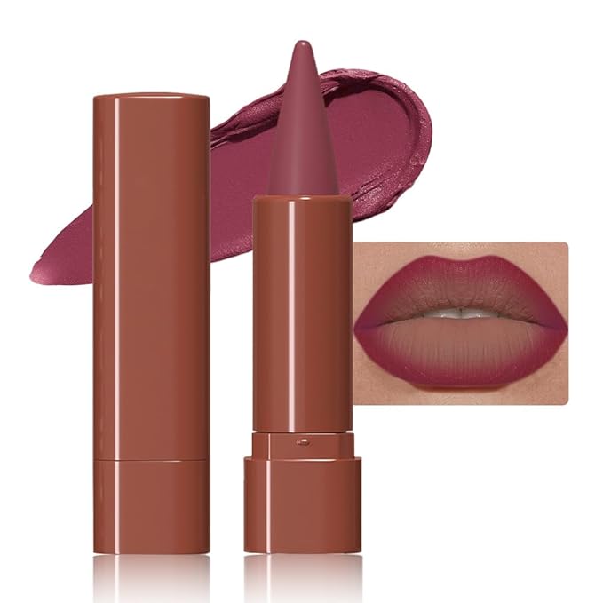 Mauve Gradient Matte Lip Liner Pencil Crayon for Women - Waterproof Smudge-Proof Kissproof Long-Wear Lip Pencil, Flawless Contour Ombre Effect Lip Crayon,Creamy Pigmented Lip Liner 09#