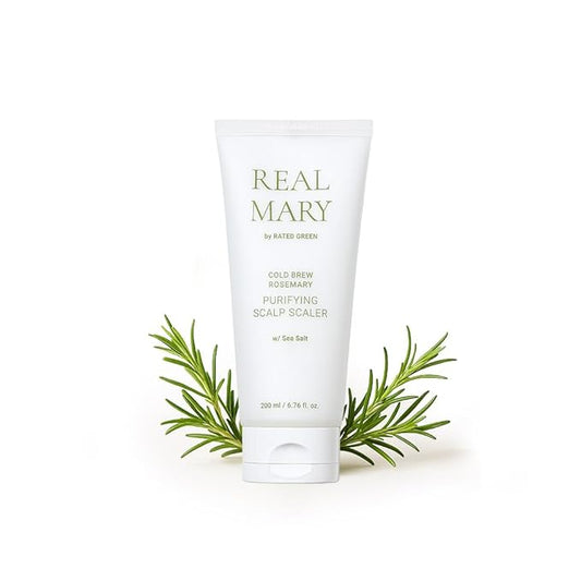 RATED GREEN Real Mary Purifying Scalp Scaler | Organic Cold Brewed Sea Salt | Deep Cleanse for Itchy & Flaky Scalp | Korean Hair Care | 6.76 fl oz