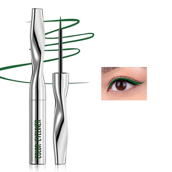 1Pcs Dark Green Matte Liquid Eyeliner,Long Lasting,Waterproof,High Pigmented,Ultra-Fine Eyeliner Eyeshadow Pen Eye Makeup Gifts for Women,delineador de ojos a prueba de agua