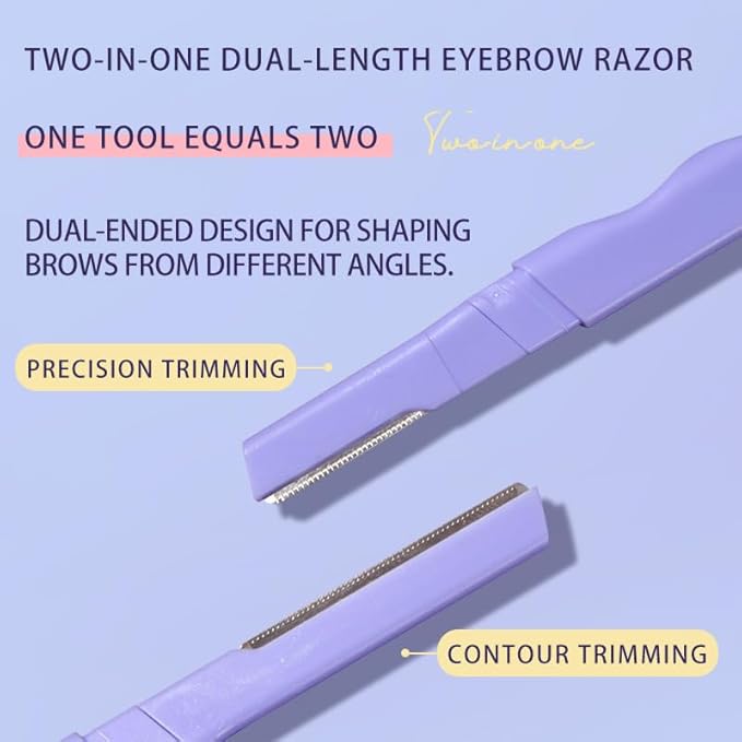 Eyebrow Razor 6 Pack, Precision Facial Hair Trimmer for Women, Stainless Steel Blade Eyebrow Shaver for Shaping Brows & Peach Fuzz, Gentle Grooming Tool for Face