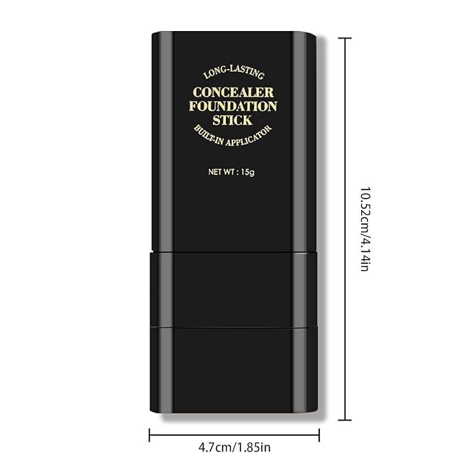 KYDA 2-in-1 Concealer Foundation Stick, Eraser Foundation Stick with Soft Brush, Creamy Smooth Base Makeup, Lightweight Brightening Contouring Concealer, Lasting Natural Matte Finish, Natural