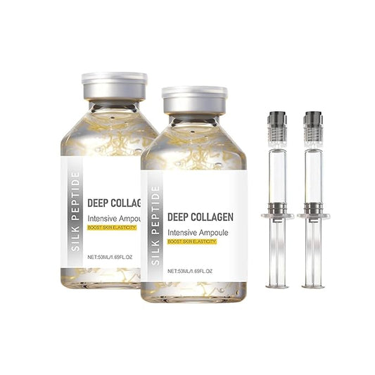 Silk Peptide Intensive Lifting Ampoule, Deep Collagen Silk Peptide Intensive Lifting Ampoule Serum Korean Anti Aging Serum for Face Tightening and Lifting,Smoothing, Hydrating (2pc*50ML)
