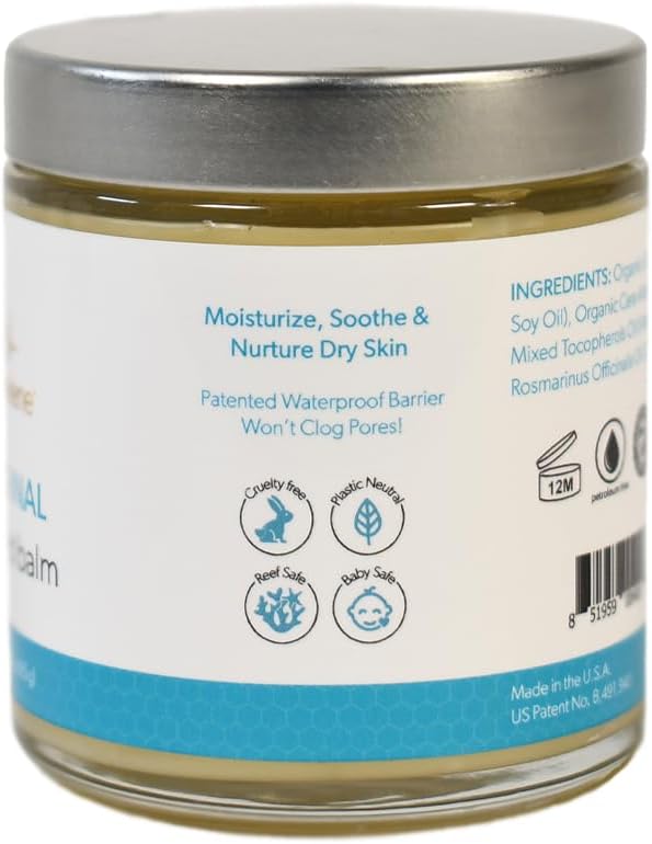 Waxelene Original Aerated Balm, Travel Jar, Organic Multipurpose Ointment the Petroleum Jelly Alternative Eczema Dry Sensitive Skin Face Moisturizer