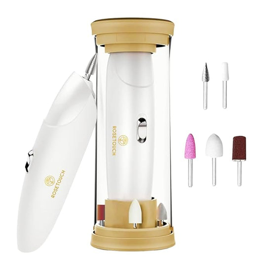 Professional Acrylic Manicure Pedicure Kit, Electric Nail File Set, Cordless Electric Nail Drill Machine, Hand Foot Care Tool for Nail Grind Trim Polish(Gold)