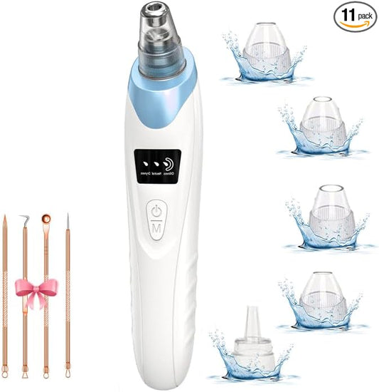 2025 Blackhead Remover Pore Vacuum,Facial Pore Cleaner-5 Suction Power,5 Probes,USB Rechargeable Blackhead Vacuum Kit Electric Acne Extractor Tool for Adult