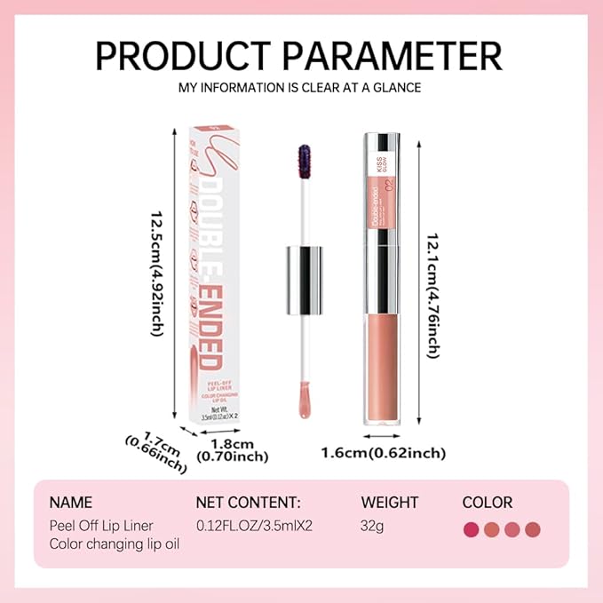 Peel Off Lip Liner & Gloss,Long-Lasting Smudge-Proof Warm Caramel Nude Lip Tint&Lip Stain Liner Hydrating High Shine Gloss for Defined, Fuller Nude Lips Waterproof, Transfer-Proof Soft Glam Lip Makeup