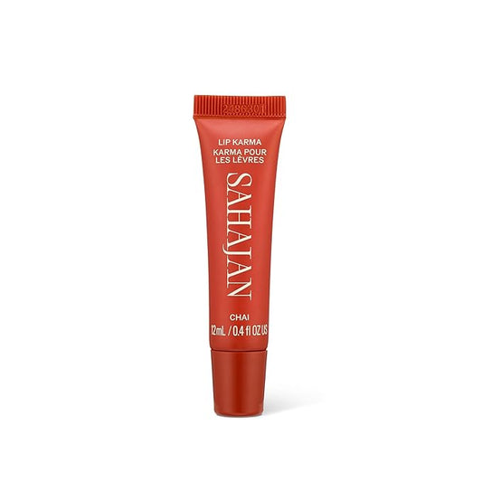 Sahajan Lip Karma Chai | Nourishing Lip Balm with Argan Oil, Castor Oil, Vitamin E | Clean Ayurvedic Hydrating Lip Balm | Softens, Smooths, Soothes Chapped Dry Lips, Lasting Moisture | 0.4 fl oz